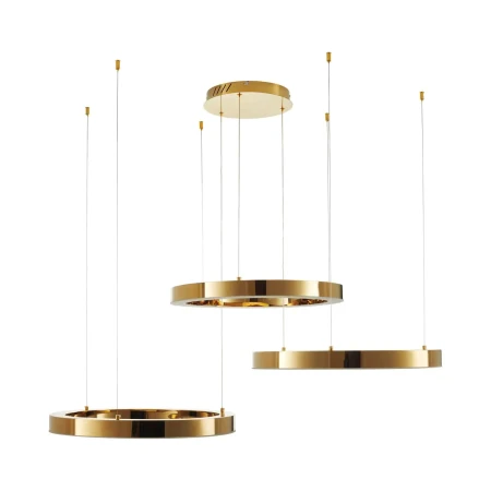Lampa wisząca CIRCLE 60+60+60 LED złoty połysk na 1 podsufitce - DN924-60+60+60 gold - Step Into Design
